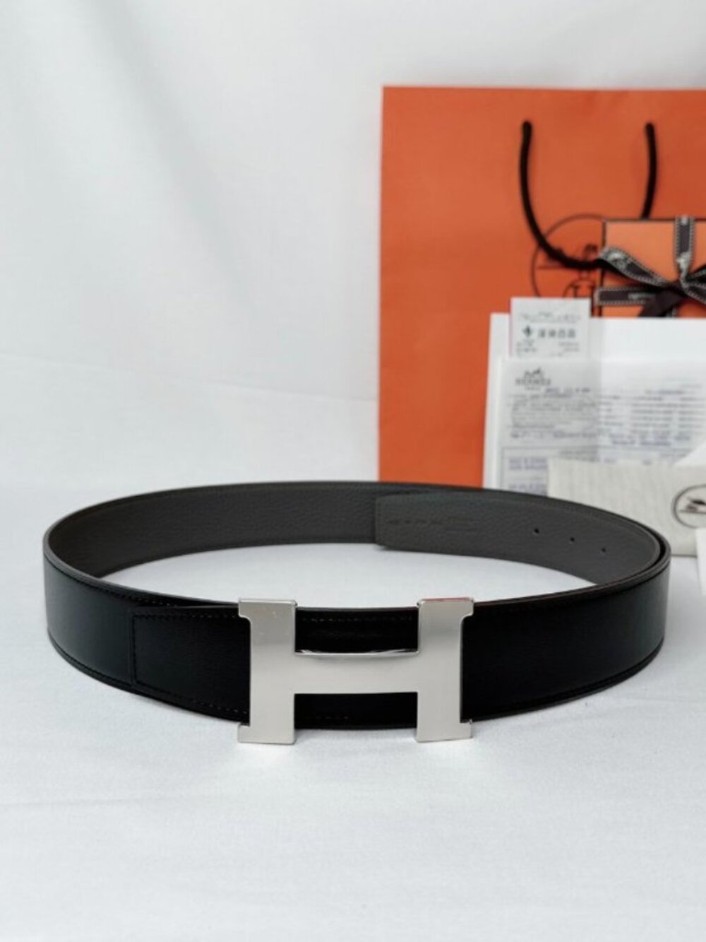 Hermes Black Reversible Belt 90cm